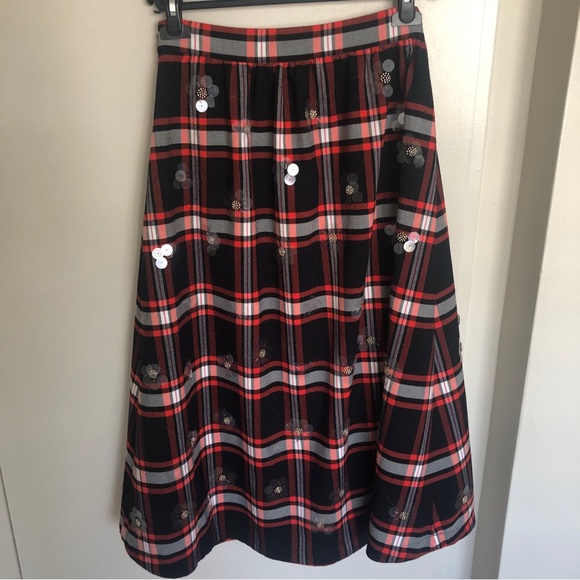 Anthropologie Maeve embellished plaid midi skirt. - Picture 11 of 14